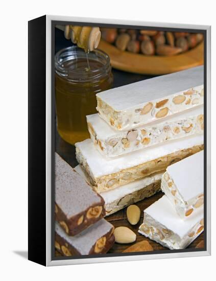Turron (Spain), Torrone (Italy) or Nougat (Morocco), Confection of Honey, Sugar, Egg White and Nuts-Nico Tondini-Framed Premier Image Canvas