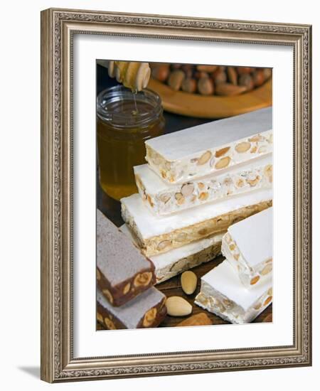 Turron (Spain), Torrone (Italy) or Nougat (Morocco), Confection of Honey, Sugar, Egg White and Nuts-Nico Tondini-Framed Photographic Print