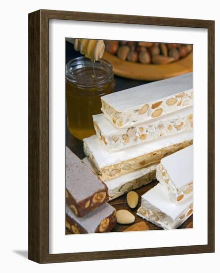 Turron (Spain), Torrone (Italy) or Nougat (Morocco), Confection of Honey, Sugar, Egg White and Nuts-Nico Tondini-Framed Photographic Print