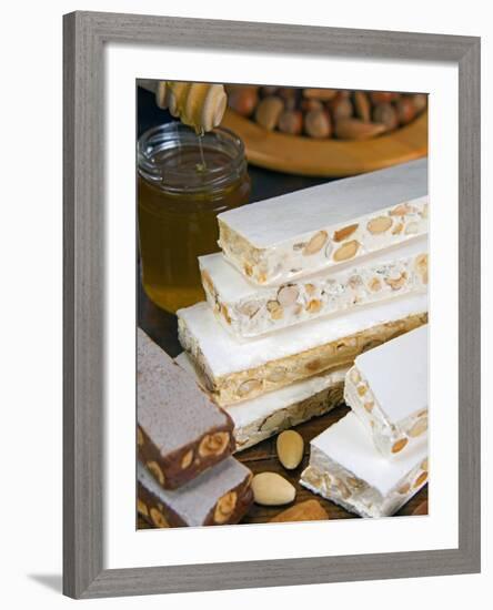 Turron (Spain), Torrone (Italy) or Nougat (Morocco), Confection of Honey, Sugar, Egg White and Nuts-Nico Tondini-Framed Photographic Print