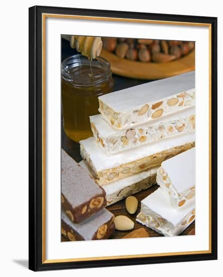 Turron (Spain), Torrone (Italy) or Nougat (Morocco), Confection of Honey, Sugar, Egg White and Nuts-Nico Tondini-Framed Photographic Print