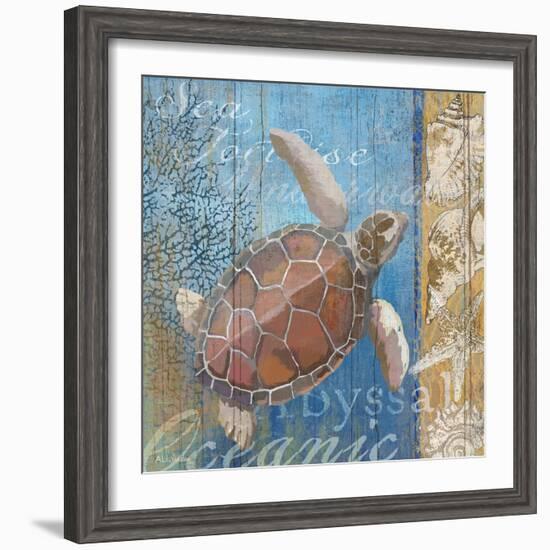 Turtle and Sea-null-Framed Giclee Print