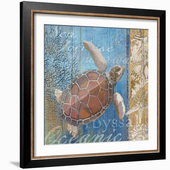 Turtle and Sea-null-Framed Giclee Print