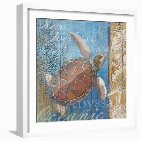 Turtle and Sea-null-Framed Giclee Print