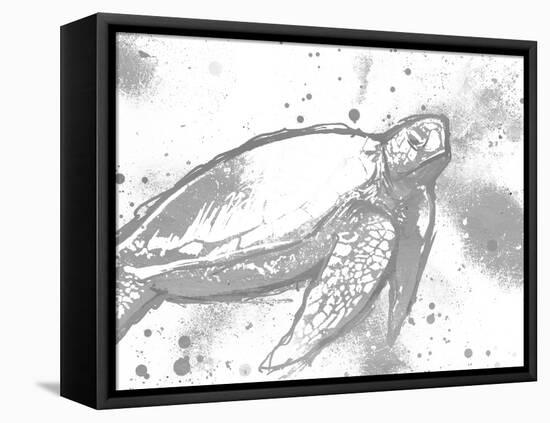 Turtle In The Grey-OnRei-Framed Stretched Canvas