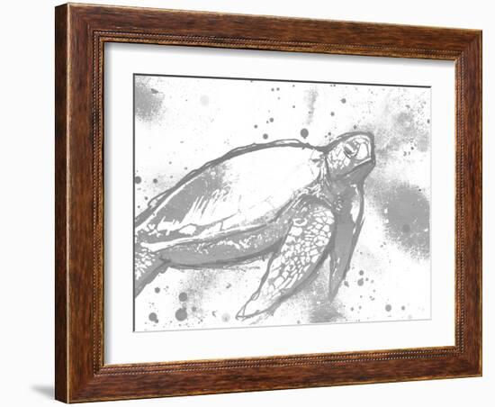 Turtle In The Grey-OnRei-Framed Art Print