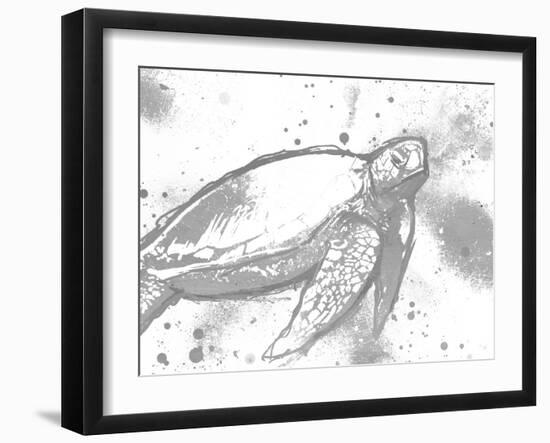 Turtle In The Grey-OnRei-Framed Art Print