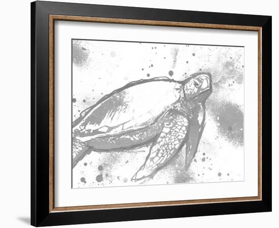 Turtle In The Grey-OnRei-Framed Art Print