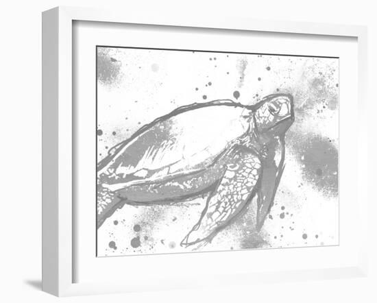 Turtle In The Grey-OnRei-Framed Art Print