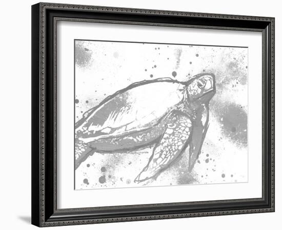 Turtle In The Grey-OnRei-Framed Art Print