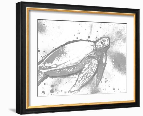 Turtle In The Grey-OnRei-Framed Art Print