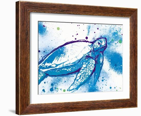 Turtle in the Wall-On Rei-Framed Art Print