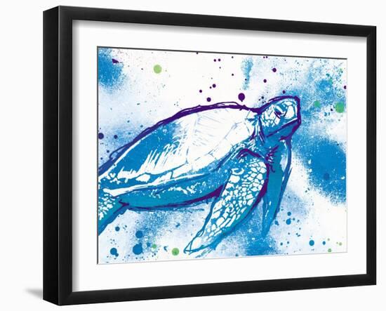 Turtle in the Wall-On Rei-Framed Art Print