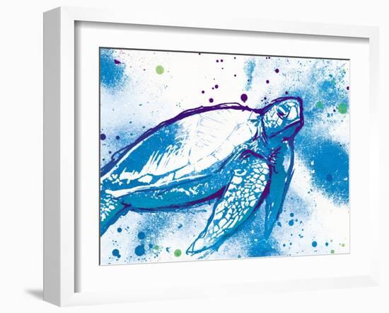 Turtle in the Wall-On Rei-Framed Art Print