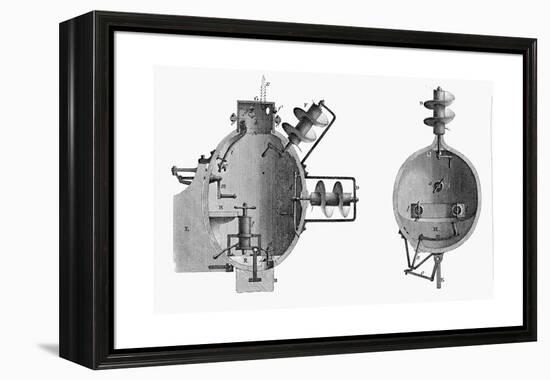 Turtle, Submarine Designed by David Bushnell, 1787-null-Framed Premier Image Canvas