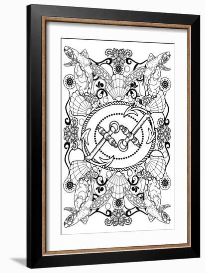 Turtle, Water Life-Art House Design-Framed Giclee Print