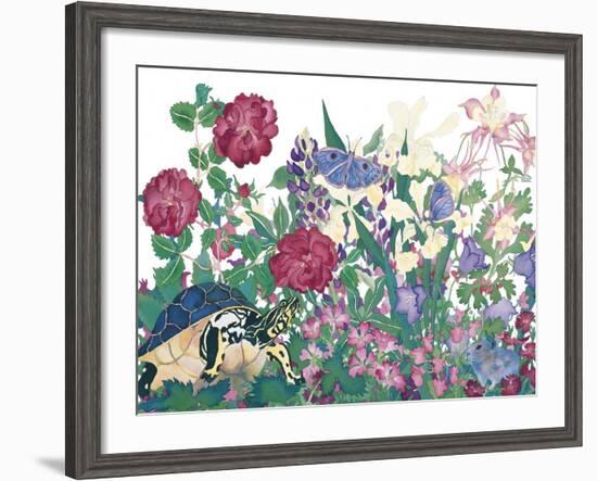 Turtle With Butterfly-Carissa Luminess-Framed Giclee Print