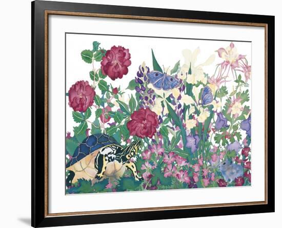 Turtle With Butterfly-Carissa Luminess-Framed Giclee Print