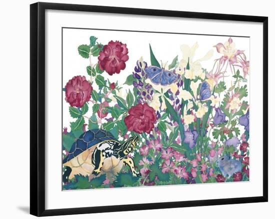 Turtle With Butterfly-Carissa Luminess-Framed Giclee Print