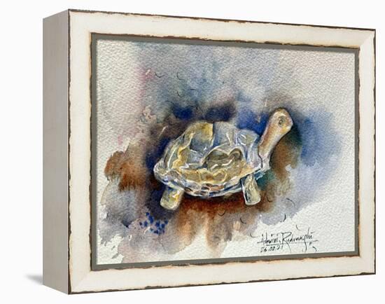 Turtle With Effect-Ashwini Rudraksi-Framed Stretched Canvas