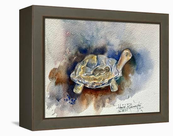 Turtle With Effect-Ashwini Rudraksi-Framed Stretched Canvas