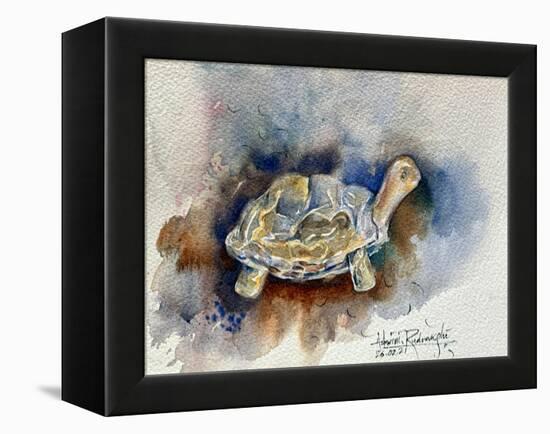 Turtle With Effect-Ashwini Rudraksi-Framed Stretched Canvas