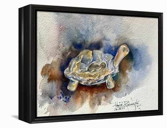 Turtle With Effect-Ashwini Rudraksi-Framed Stretched Canvas