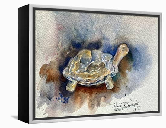 Turtle With Effect-Ashwini Rudraksi-Framed Stretched Canvas