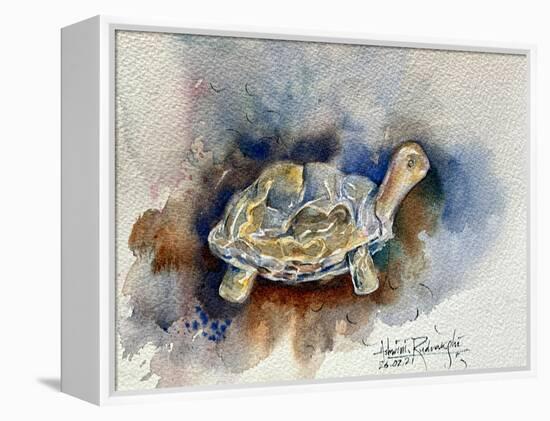 Turtle With Effect-Ashwini Rudraksi-Framed Stretched Canvas