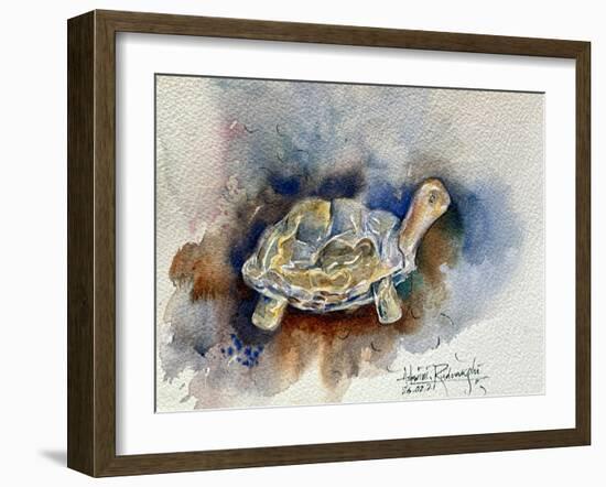 Turtle With Effect-Ashwini Rudraksi-Framed Art Print