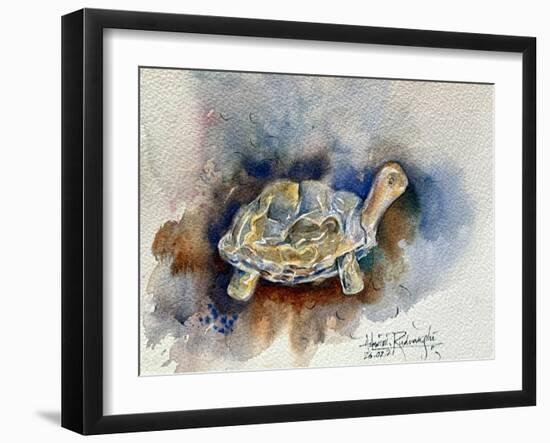 Turtle With Effect-Ashwini Rudraksi-Framed Art Print