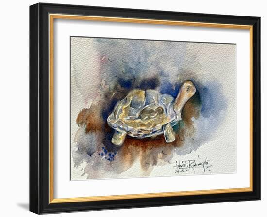 Turtle With Effect-Ashwini Rudraksi-Framed Art Print