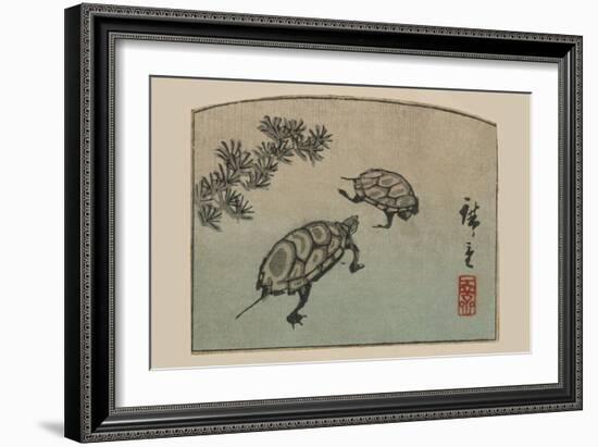 Turtles (Kame)-Ando Hiroshige-Framed Art Print