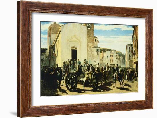 Tuscan Artillery in Montechiaro, 1860-Telemaco Signorini-Framed Giclee Print