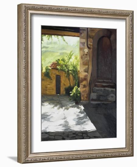 Tuscan Courtyard, Early Evening-Helen J. Vaughn-Framed Giclee Print