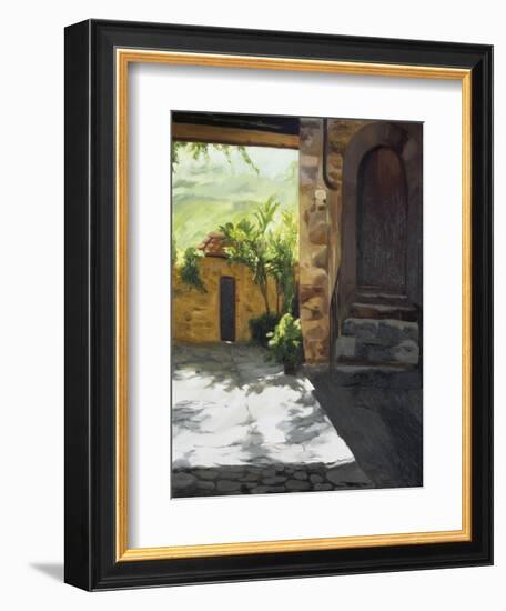 Tuscan Courtyard, Early Evening-Helen J. Vaughn-Framed Giclee Print