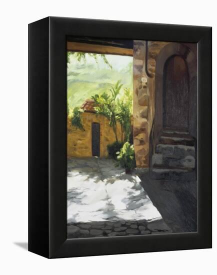 Tuscan Courtyard, Early Evening-Helen J. Vaughn-Framed Premier Image Canvas