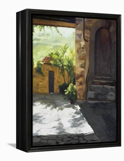 Tuscan Courtyard, Early Evening-Helen J. Vaughn-Framed Premier Image Canvas