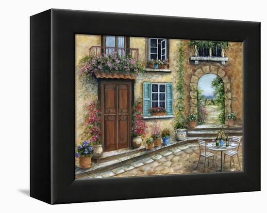 Tuscan Courtyard-Marilyn Dunlap-Framed Stretched Canvas