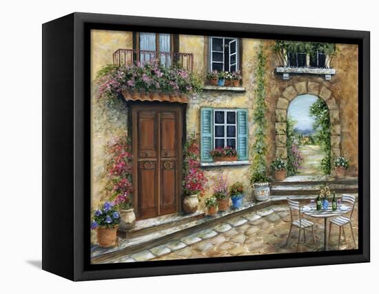 Tuscan Courtyard-Marilyn Dunlap-Framed Stretched Canvas