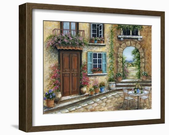 Tuscan Courtyard-Marilyn Dunlap-Framed Art Print