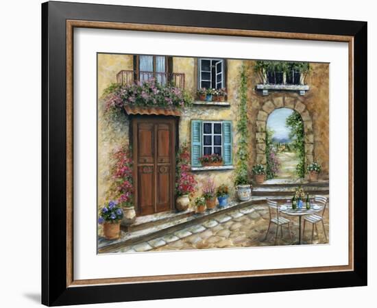 Tuscan Courtyard-Marilyn Dunlap-Framed Art Print