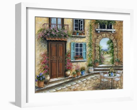 Tuscan Courtyard-Marilyn Dunlap-Framed Art Print