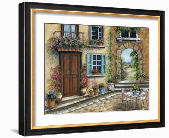 Tuscan Courtyard-Marilyn Dunlap-Framed Art Print