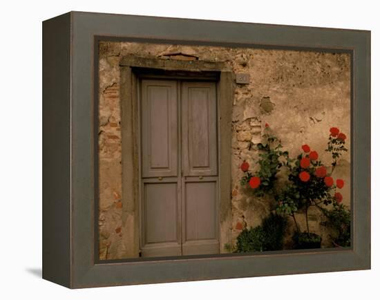 Tuscan Doorway, Castellina, Il Chianti, Tuscany, Italy-Walter Bibikow-Framed Premier Image Canvas