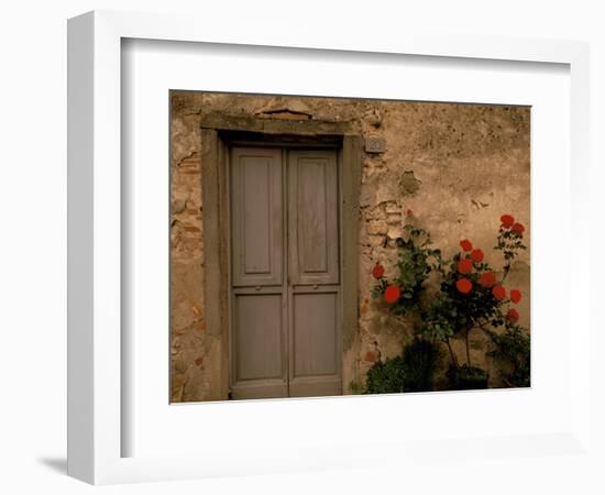 Tuscan Doorway, Castellina, Il Chianti, Tuscany, Italy-Walter Bibikow-Framed Photographic Print