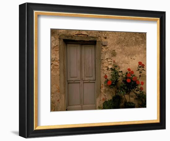 Tuscan Doorway, Castellina, Il Chianti, Tuscany, Italy-Walter Bibikow-Framed Photographic Print