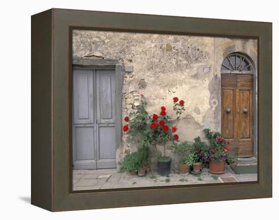 Tuscan Doorway in Castellina in Chianti, Italy-Walter Bibikow-Framed Premier Image Canvas