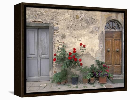 Tuscan Doorway in Castellina in Chianti, Italy-Walter Bibikow-Framed Premier Image Canvas