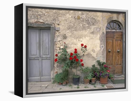 Tuscan Doorway in Castellina in Chianti, Italy-Walter Bibikow-Framed Premier Image Canvas